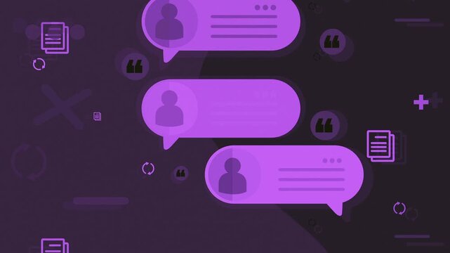 speech bubbles and text online chatting animation