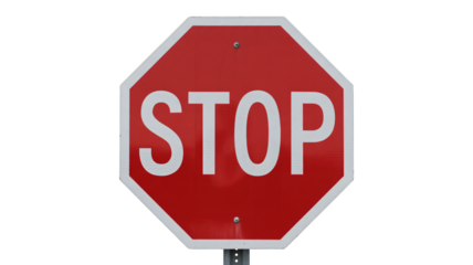 Vibrant stop sign with bold lettering for safety messages
