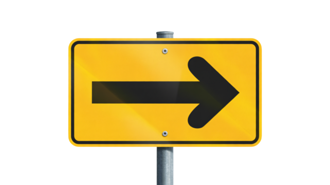 Follow the arrow, guiding direction with clear signage