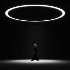 empty stage with spotlight