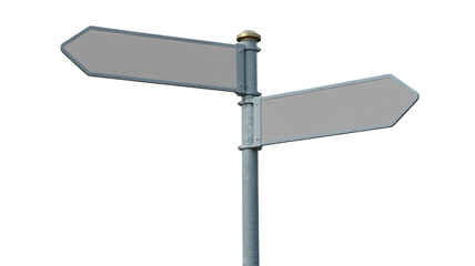 Obraz premium Directional signpost with blank signs for custom messaging