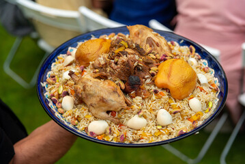 Traditional middle eastern feast platter