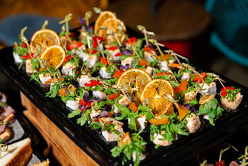 Fresh summer appetizers with citrus