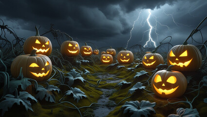 halloween background with pumpkin
