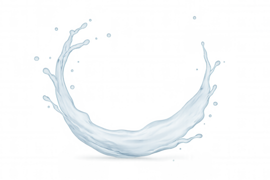 Milky liquid splashing, creating dynamic swirling pattern against transparent backdrop, highlighting dairy product freshness