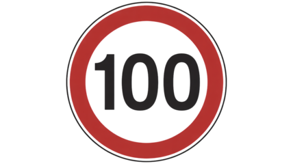 Speed limit 100 kilometers per hour safety restriction sign