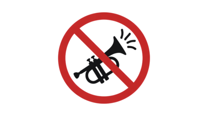 No loud trumpets allowed musical instruments forbidden concept