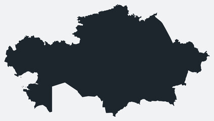 Kazakhstan map. Just a simple border map. Shape of the country. Flat blank Kazakhstan outline. Vector boundary illustration. © Eugene Ga