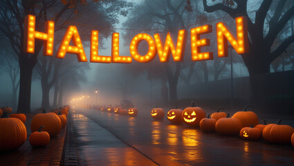 halloween background with pumpkins