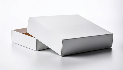 Naklejka premium white box mockup with removable lid showing branding inside isolated background