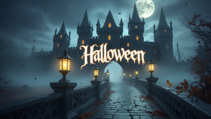 halloween night scene