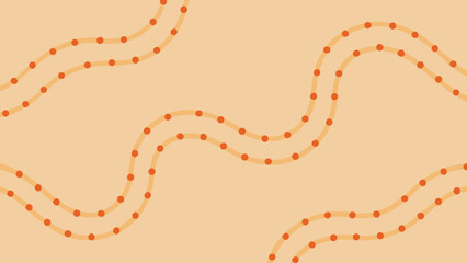 Obraz premium Flowing dotted paths tone on tone cream seamless