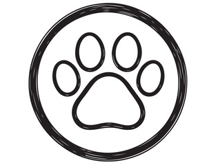 Obraz premium DOG PAW IN CIRCLE SILHOUETTE