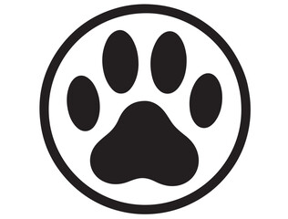 Fototapeta premium DOG PAW IN CIRCLE SILHOUETTE