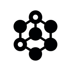Molecular Chain Black Silhouette Vector Icon