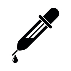 Pipette Black Silhouette Vector Icon