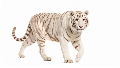 Fototapeta premium Majestic White Tiger on Plain Background