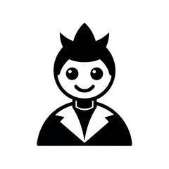 Scientist Character Black Silhouette Vector Icon