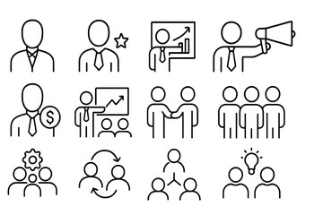 Business concepts illustrating teamwork, leadership, and communication in a corporate environment