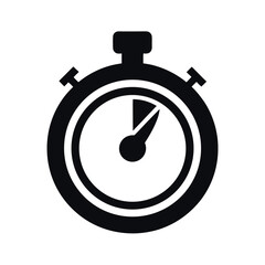 Stopwatch Black Silhouette Vector Icon