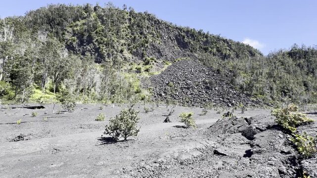 USA, Hawaii, The Big Island, Hilo, Volcanoes National Park, Halemaumau Trail - Talus Field Formed by Crater Wall Collapse