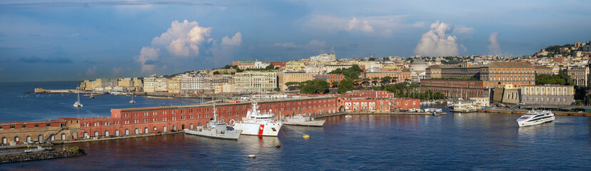 Naklejka premium Panoramic view of the port of Naples (Napoli), Campania, Italy