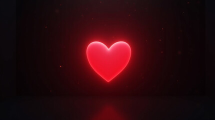 A glowing red heart on a dark background, a symbol of love and romance, perfect for valentines day or any romantic occasion, with copy space for your message or design, minimal style