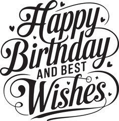 Cute Happy Birthday Typography Tee