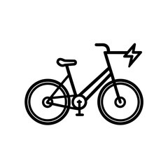 Electric Bicycle Icon Black and White e-bike bike