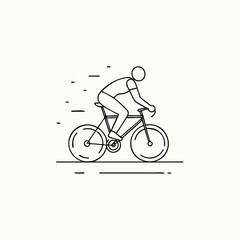 Naklejka premium Minimalist line art illustration of a person cycling