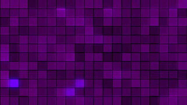 Abstract purple glowing digital grid tiles pattern animation background