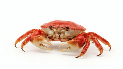 Detailed vibrant red crab with sharp jagged claws, textured shell, and realistic lighting, ideal for seafood menus, nature posters, or marine designs.