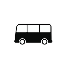 Vector illustration of a vintage public transportation bus icon isolated on a white background