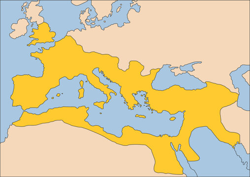 Ancient Roman Empire Historical Map Illustration
