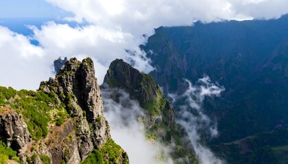 Mountain peaks shrouded in clouds (1)
