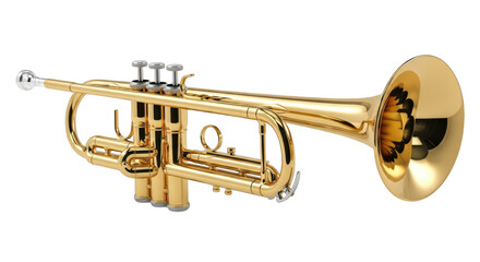 Obraz premium Golden trumpet isolated on transparent background