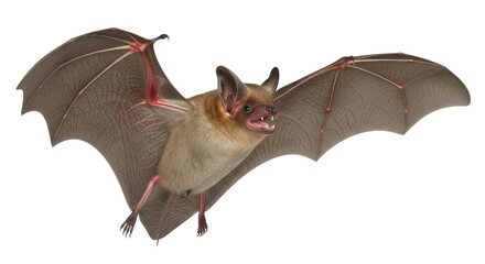 Isolated Brown Bat Flying