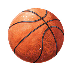 Fototapeta premium Hand-Drawn Basketball Illustration, Isolated on Transparent Background, Sport, Game, Ball, Basketball, Sports, Illustration