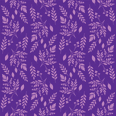 Seamless botanical pattern with elegant leaf shapes in contrasting vibrant colors