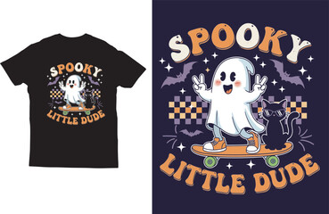 Spooky little dude cute ghost halloween t-shirt design