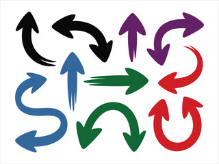 Colorful Curved Arrows Collection direction pointer