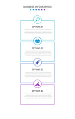 Vertical progress bar featuring 4 arrow-shaped elements, symbolizing the four stages of business strategy and progression. Clean timeline infographic design template. Vector for mobile presentation.