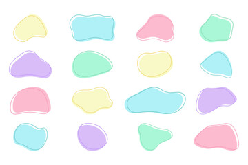 Obraz premium Pastel abstract blob shapes with outline