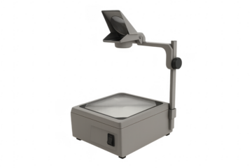 Overhead projector on transparent background projecting bright light