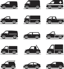 Comprehensive Collection of Boats, Industrial Structures, Transportation Vehicles, and Machinery Icons for Maritime, Land, and Air Travel in Modern Infrastructure and Logistic Design Projects