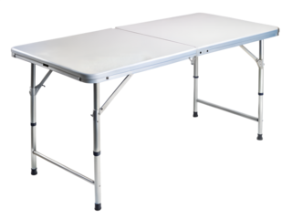 Lightweight aluminum folding picnic table isolated on transparent background