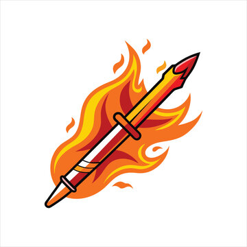 Fire Pen Symbol for Creative Branding