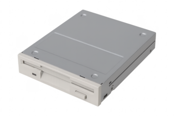 3.5 inch floppy disk drive isolated on transparent background