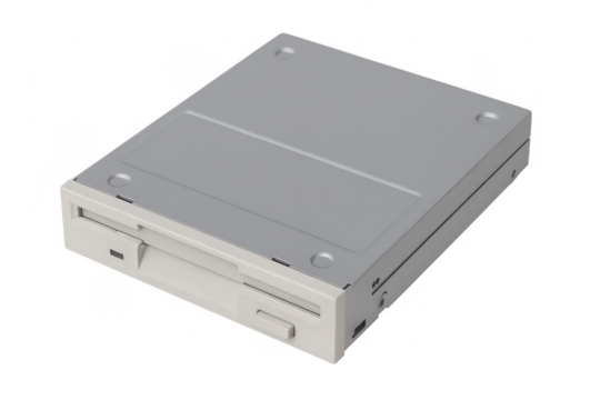 3.5 inch floppy disk drive isolated on transparent background