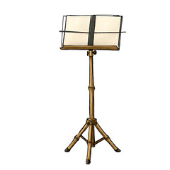 Of adjustable bamboo music stand with tripod base, isolated on transparent background